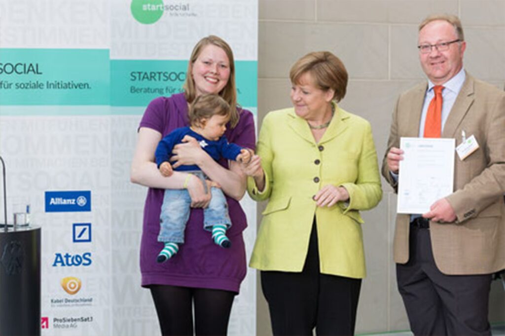 The Last Aid team receiving an award
